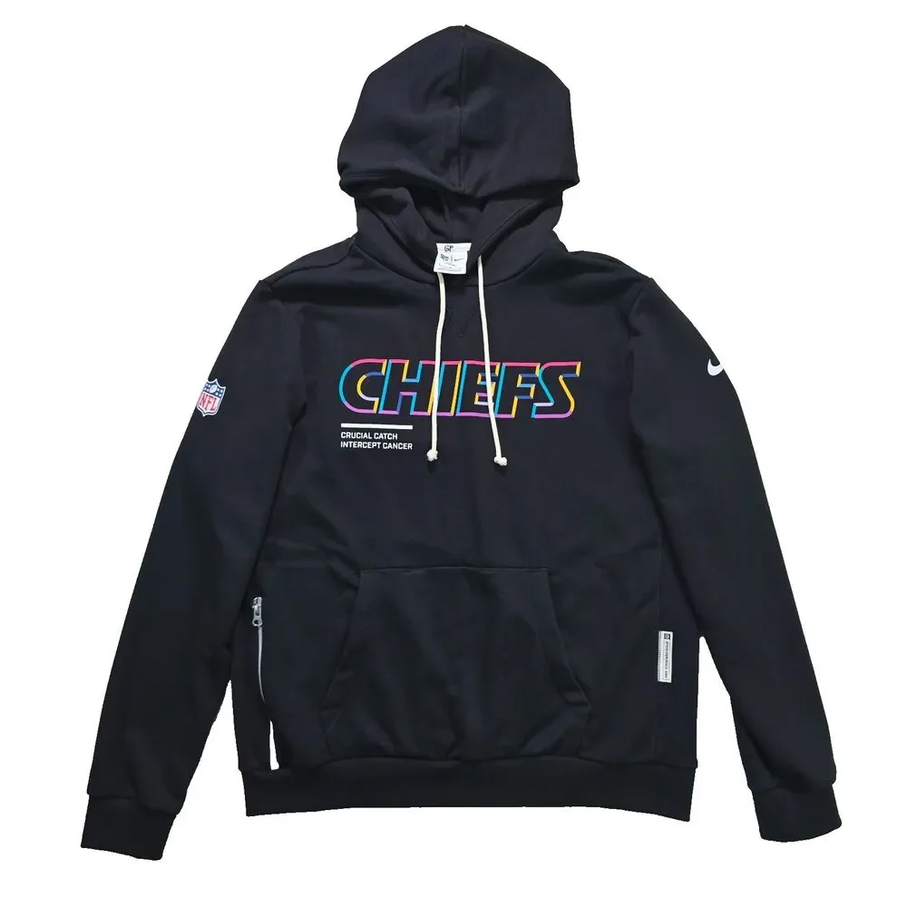NWT Nike Men's Kansas City Chiefs Crucial Catch Black Staff Issued Hoodie L